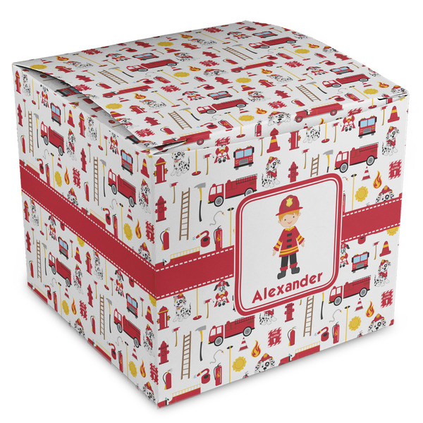 Custom Firefighter Character Cube Favor Gift Boxes (Personalized)