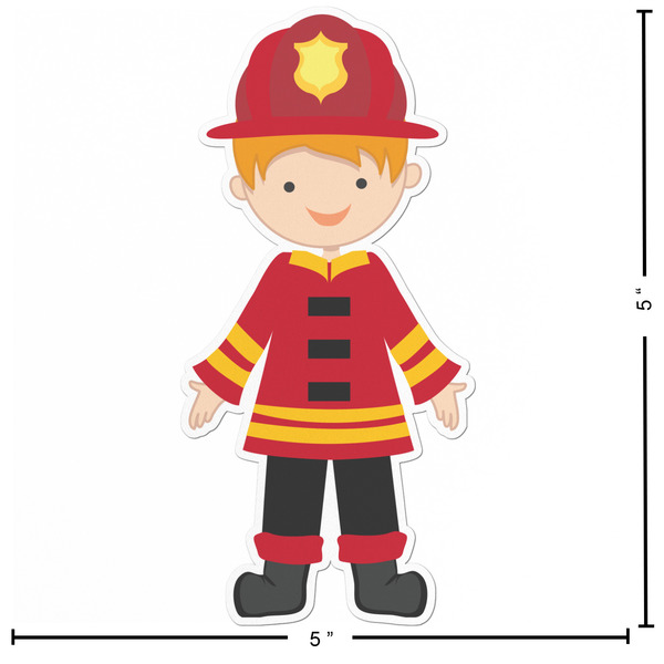 Firefighter Character Custom Shape Iron On Patches - L - APPROVAL