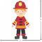 Firefighter Character Custom Shape Iron On Patches - L - APPROVAL