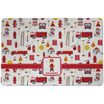 Firefighter Character Dog Food Mat w/ Name or Text