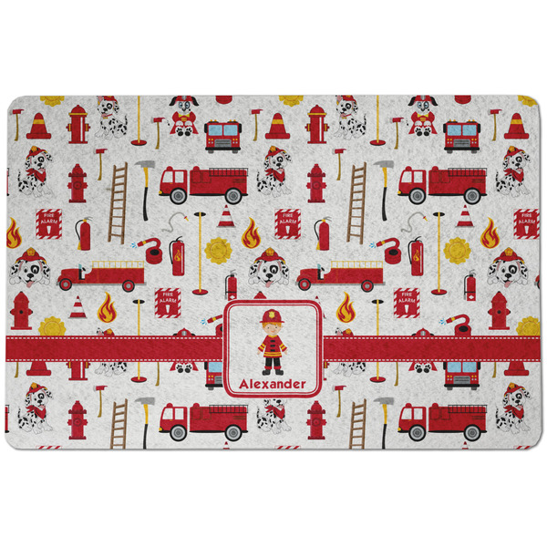 Custom Firefighter Character Dog Food Mat w/ Name or Text