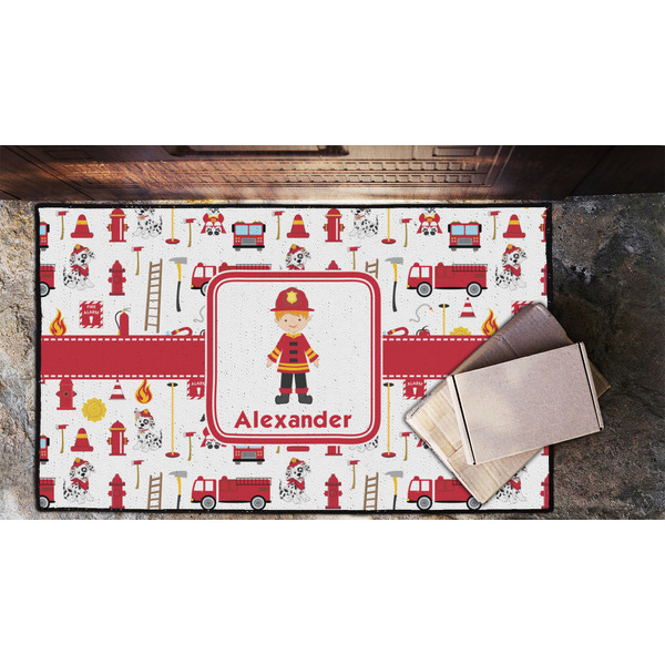 Firefighter Character Door Mat - LIFESTYLE (Lrg)