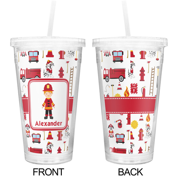 Firefighter Character Double Wall Tumbler with Straw - Approval