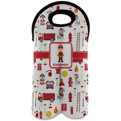 Firefighter Character Wine Tote Bag (2 Bottles) w/ Name or Text