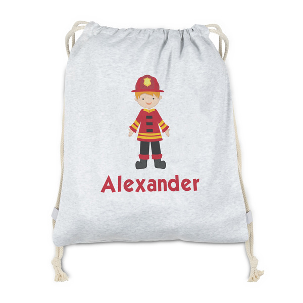 Custom Firefighter Character Drawstring Backpack - Sweatshirt Fleece - Double Sided (Personalized)