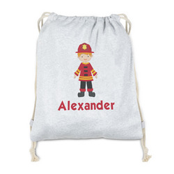 Firefighter Character Drawstring Backpack - Sweatshirt Fleece (Personalized)