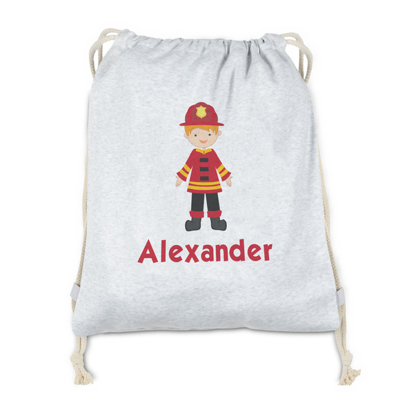 Custom Firefighter Character Drawstring Backpack - Sweatshirt Fleece (Personalized)