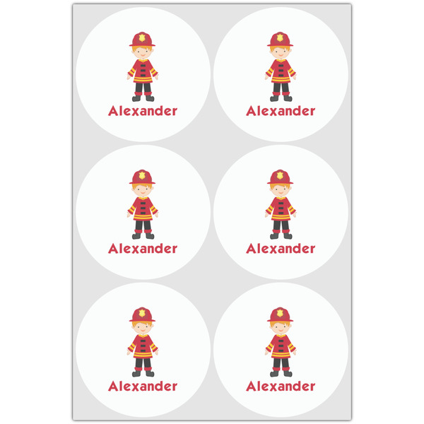 Firefighter Character Drink Topper - Large - Set of 6