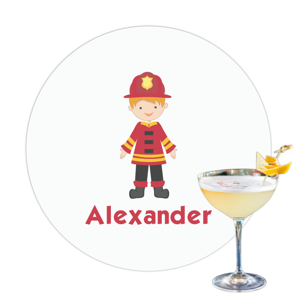 Custom Firefighter Character Printed Drink Topper (Personalized)