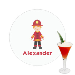 Firefighter Character Printed Drink Topper -  2.5" (Personalized)