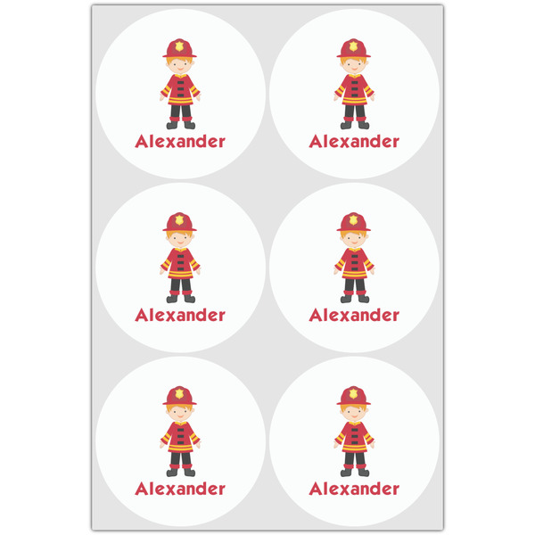 Firefighter Character Drink Topper - XLarge - Set of 6