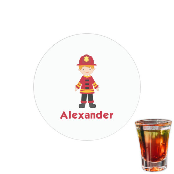 Custom Firefighter Character Printed Drink Topper - 1.5" (Personalized)