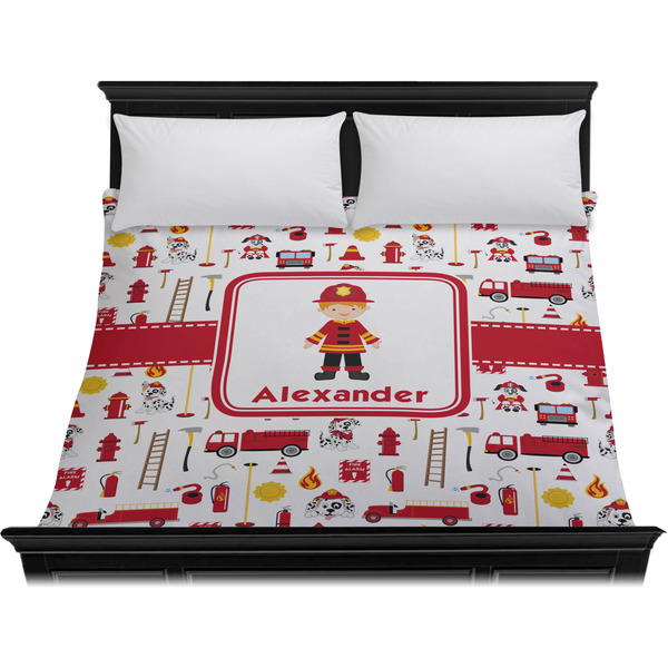 Firefighter Character Duvet Cover - King - On Bed - No Prop