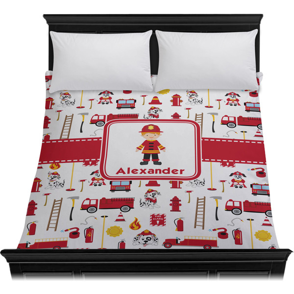 Firefighter Character Duvet Cover - Queen - On Bed - No Prop