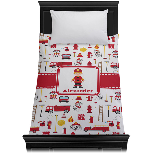Firefighter Character Duvet Cover - Twin XL - On Bed - No Prop