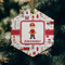 Firefighter Character Frosted Glass Ornament - Hexagon (Lifestyle)