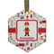 Firefighter Character Frosted Glass Ornament - Hexagon