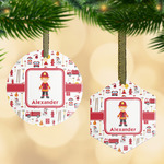 Firefighter Character Flat Glass Ornament w/ Name or Text