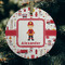 Firefighter Character Frosted Glass Ornament - Round (Lifestyle)