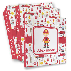 Firefighter Character 3 Ring Binder - Full Wrap (Personalized)