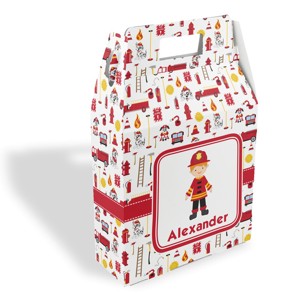 Custom Firefighter Character Gable Favor Box (Personalized)