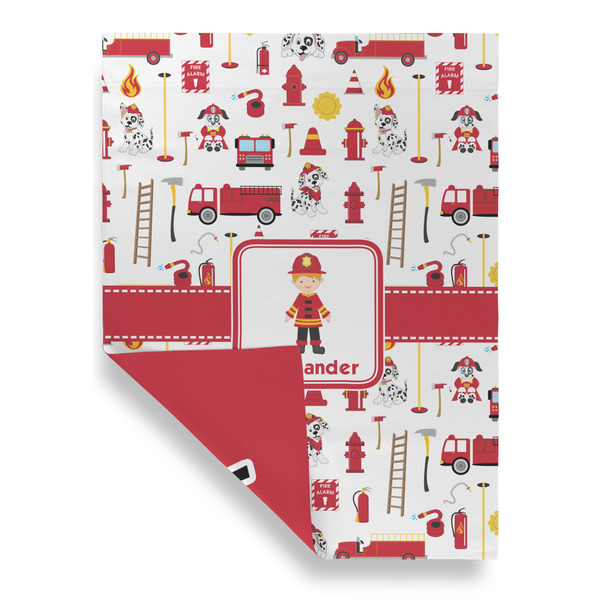 Firefighter Character Garden Flags - Large - Double Sided - FRONT FOLDED