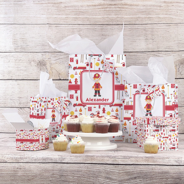 Firefighter Character Gift Bags - In Context