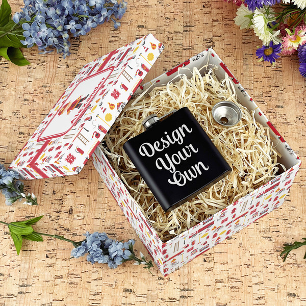 Firefighter Character Gift Boxes with Lid - Canvas Wrapped - Large - In Context