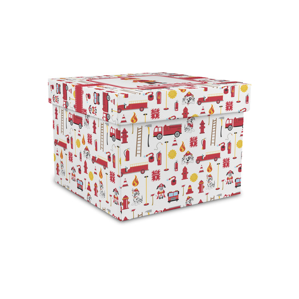 Firefighter Character Gift Boxes with Lid - Canvas Wrapped - Small - Front/Main