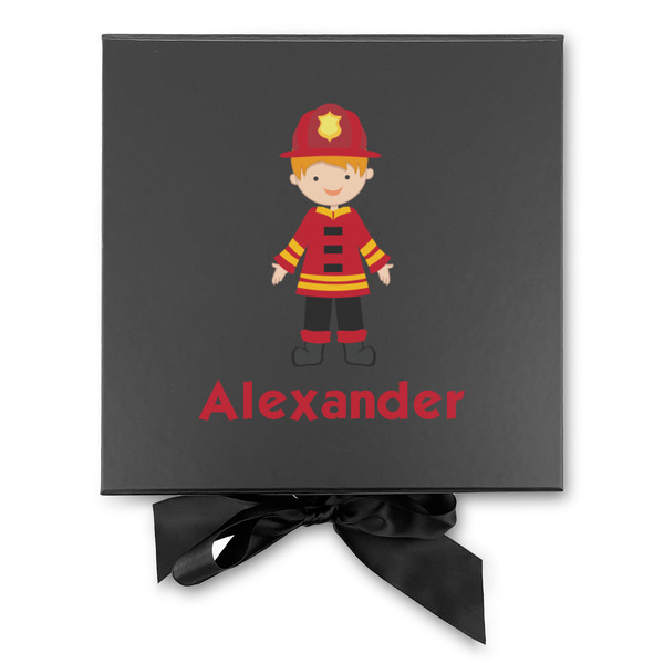 Firefighter Character Gift Boxes with Magnetic Lid - Black - Approval