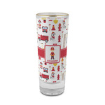 Firefighter Character 2 oz Shot Glass - Glass with Gold Rim (Personalized)