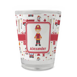 Firefighter Character Glass Shot Glass - 1.5 oz - Set of 4 (Personalized)