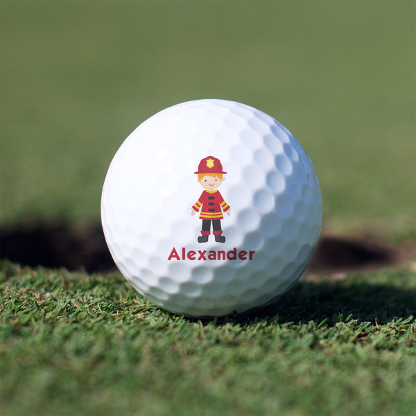 Firefighter Character Golf Ball - Branded - Front Alt