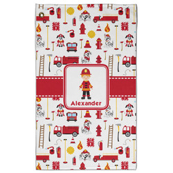 Firefighter Character Golf Towel - Poly-Cotton Blend - Large w/ Name or Text