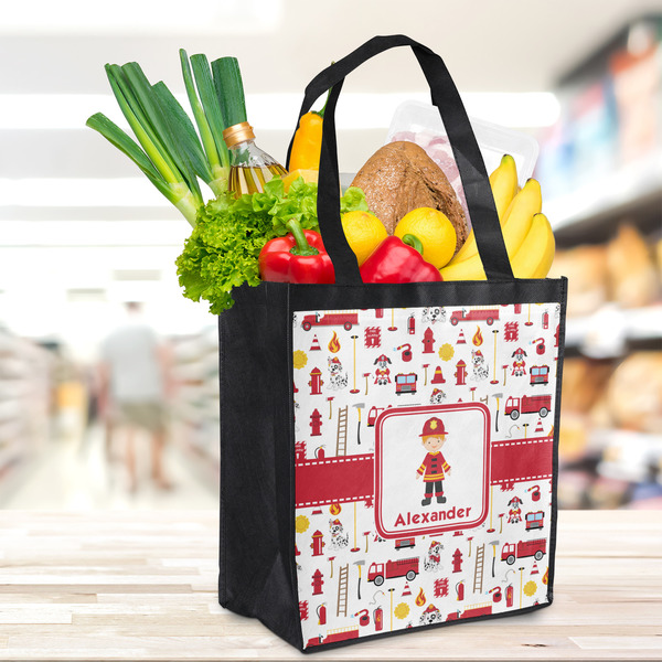 Firefighter Character Grocery Bag - LIFESTYLE