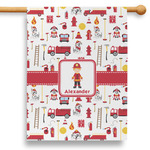Firefighter Character 28" House Flag - Double Sided (Personalized)