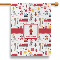 Firefighter Character 28" House Flag - Single Sided (Personalized)