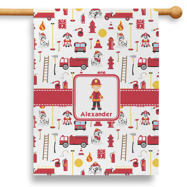Custom Firefighter Character 28" House Flag (Personalized)