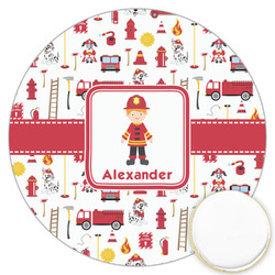 Firefighter Character Printed Cookie Topper - 3.25" (Personalized)