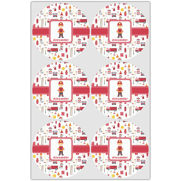 Firefighter Character Icing Circle - Large - Set of 6