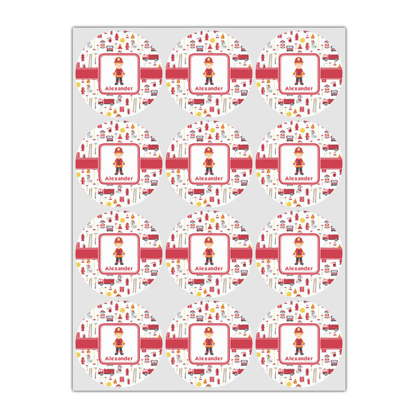 Firefighter Character Icing Circle - Small - Set of 12