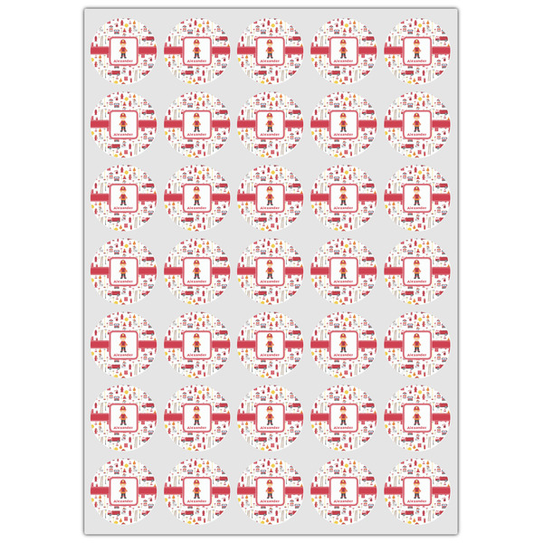 Firefighter Character Icing Circle - XSmall - Set of 35