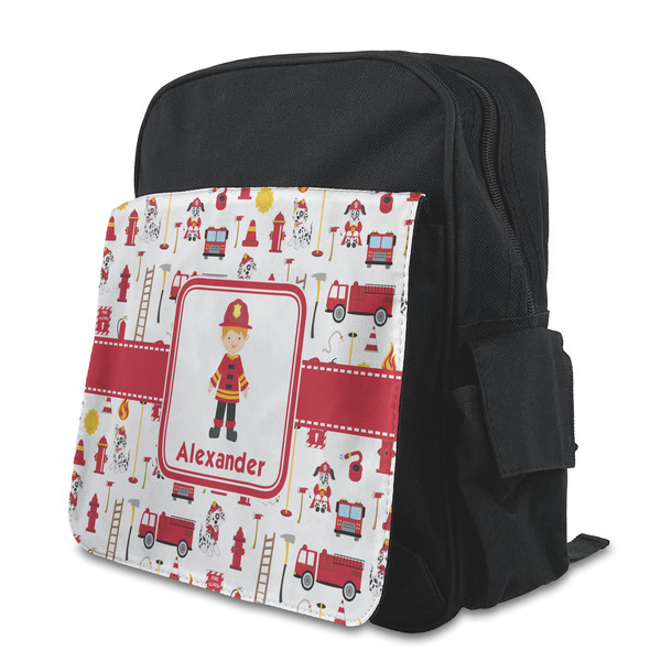 Custom Firefighter Character Preschool Backpack (Personalized)