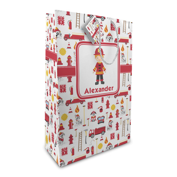 Custom Firefighter Character Large Gift Bag (Personalized)