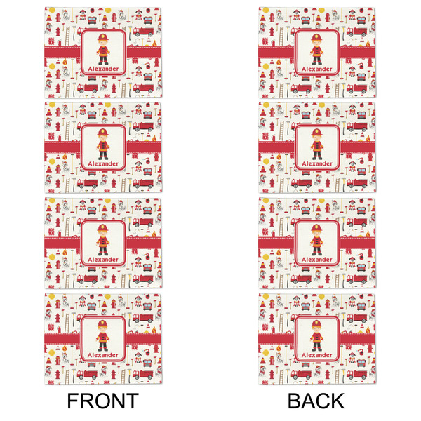 Firefighter Character Linen Placemat - APPROVAL Set of 4 (double sided)