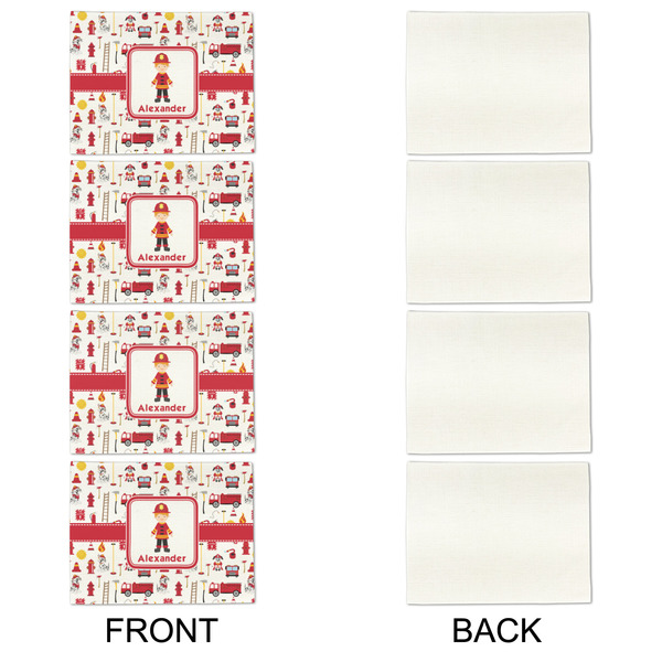 Firefighter Character Linen Placemat - APPROVAL Set of 4 (single sided)