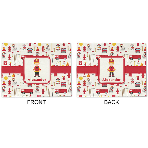 Firefighter Character Linen Placemat - APPROVAL (double sided)
