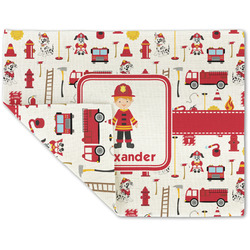 Firefighter Character Double-Sided Linen Placemat - Single w/ Name or Text