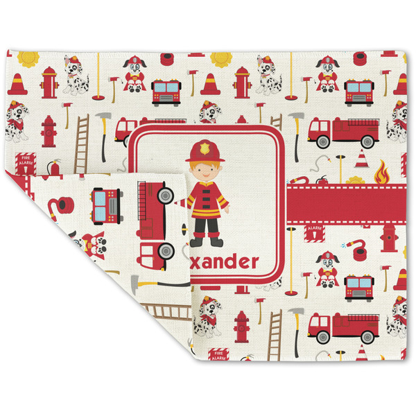 Firefighter Character Linen Placemat - Folded Corner (double side)