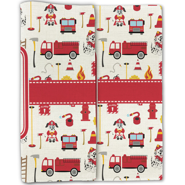 Firefighter Character Linen Placemat - Folded Half (double sided)